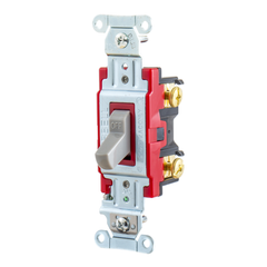 HUBBELL Hubbell 1221GY Hubbell-PRO Single Pole Toggle Switch, 20A 120/277V, Gray