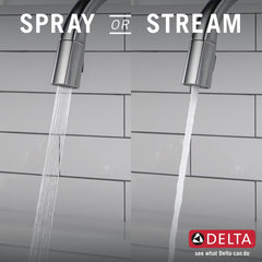 DELTA FAUCET Delta 9191T-AR-PR-DST Single Handle Pull-Down Kitchen Faucet With Touch2O Technology In Lumicoat Arctic Stainless