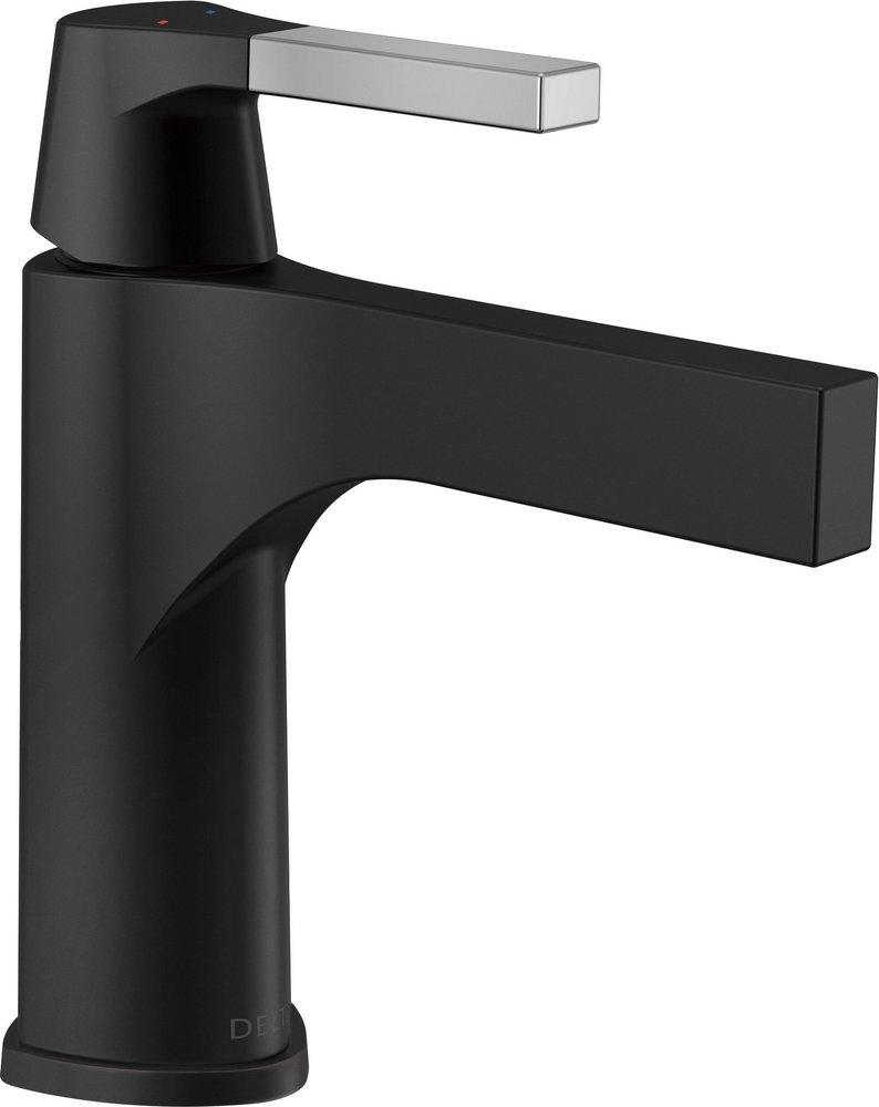 DELTA FAUCET Delta Faucet 574-CSMPU-DST Zura Single Handle Monoblock Bathroom Sink Faucet in Chrome with Matte Black