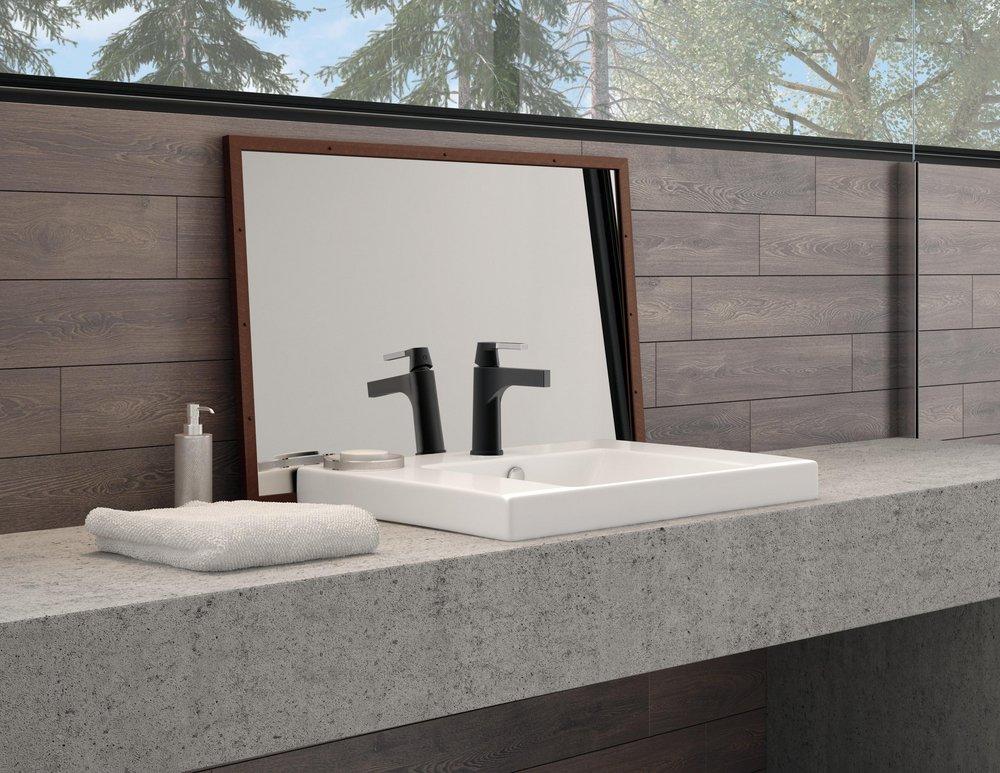 DELTA FAUCET Delta Faucet 574-CSMPU-DST Zura Single Handle Monoblock Bathroom Sink Faucet in Chrome with Matte Black