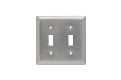 LEGRAND Pass & Seymour SL2 Smooth Metal Wall Plate, 2Gang Toggle, 430 Stainless Steel