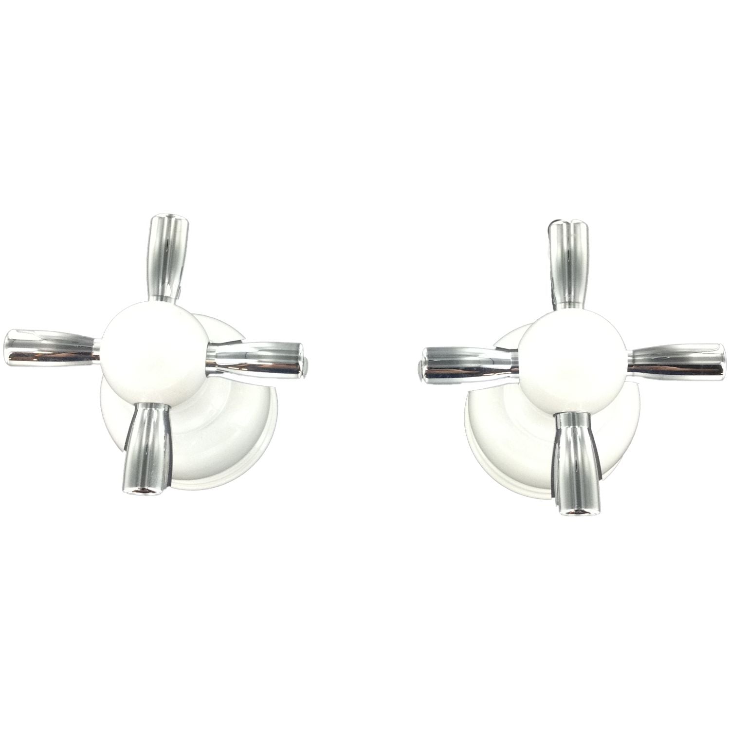 DELTA FAUCET Delta Faucet H26WC Small Chrome/White Cross Handles