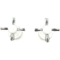 DELTA FAUCET Delta Faucet H26WC Small Chrome/White Cross Handles