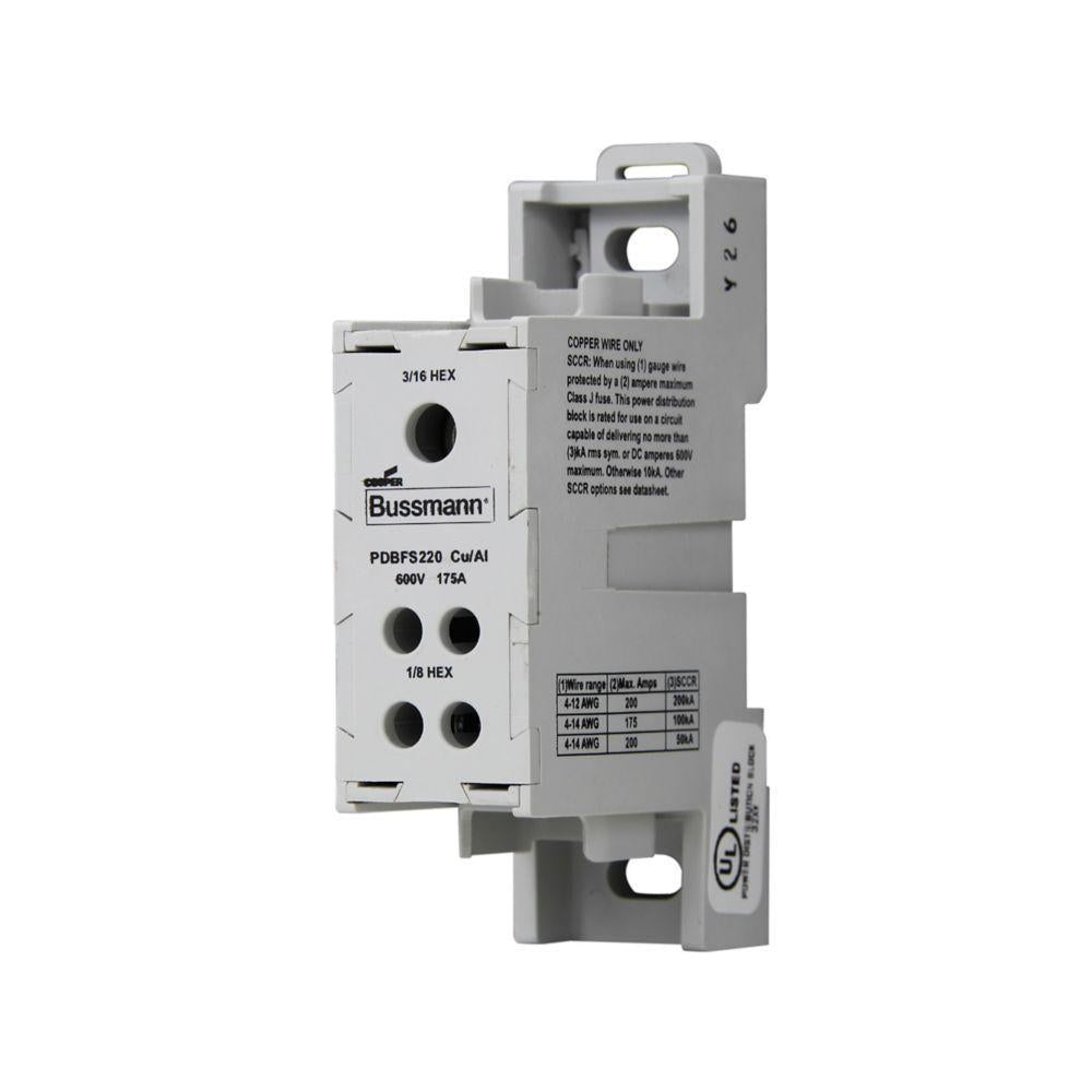 EATON Bussmann PDBFS220 Power Distribution Block 600 VAC/VDC 175 A