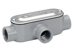 BRIDGEPORT FITTINGS Bridgeport T-44CG Rigid and IMC Conduit Body, Aluminum, Size 1 1/4 Inch
