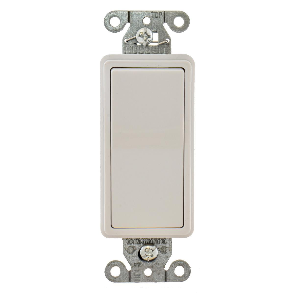 HUBBELL WIRING Wiring Device-Kellems DS120W Standard Self-Grounding AC Switch 120 to 277 VAC