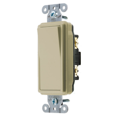 HUBBELL WIRING Hubbell DS120I 20 Amp 120/277 VAC 1-Pole Ivory Rocker Switch