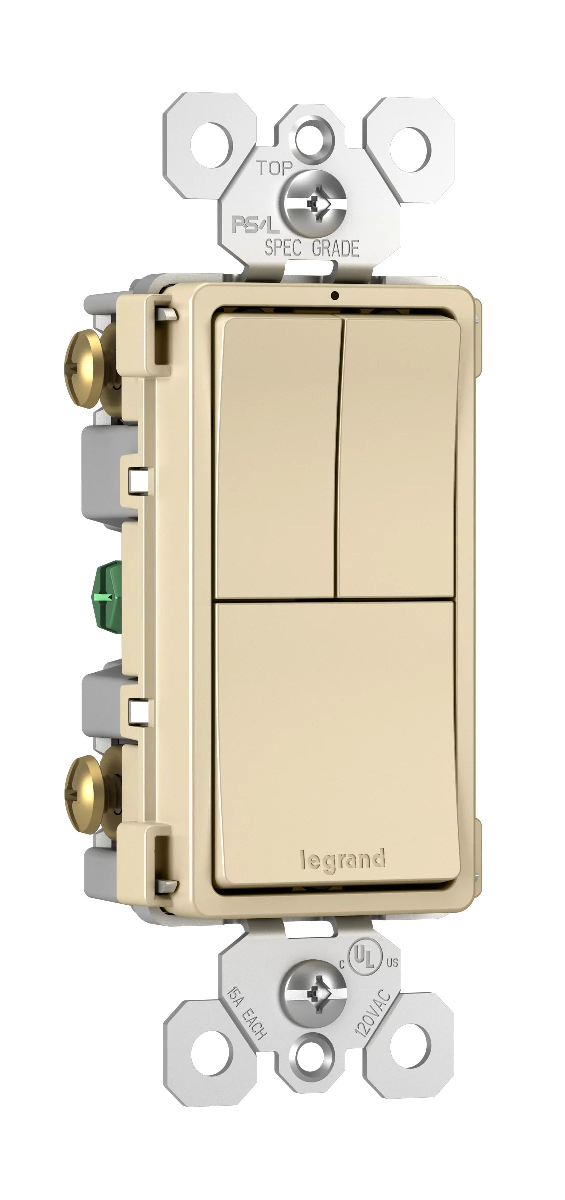 LEGRAND Pass & Seymour RCD113I Ivory Two 1-Pole Switches and 3-Way Switch