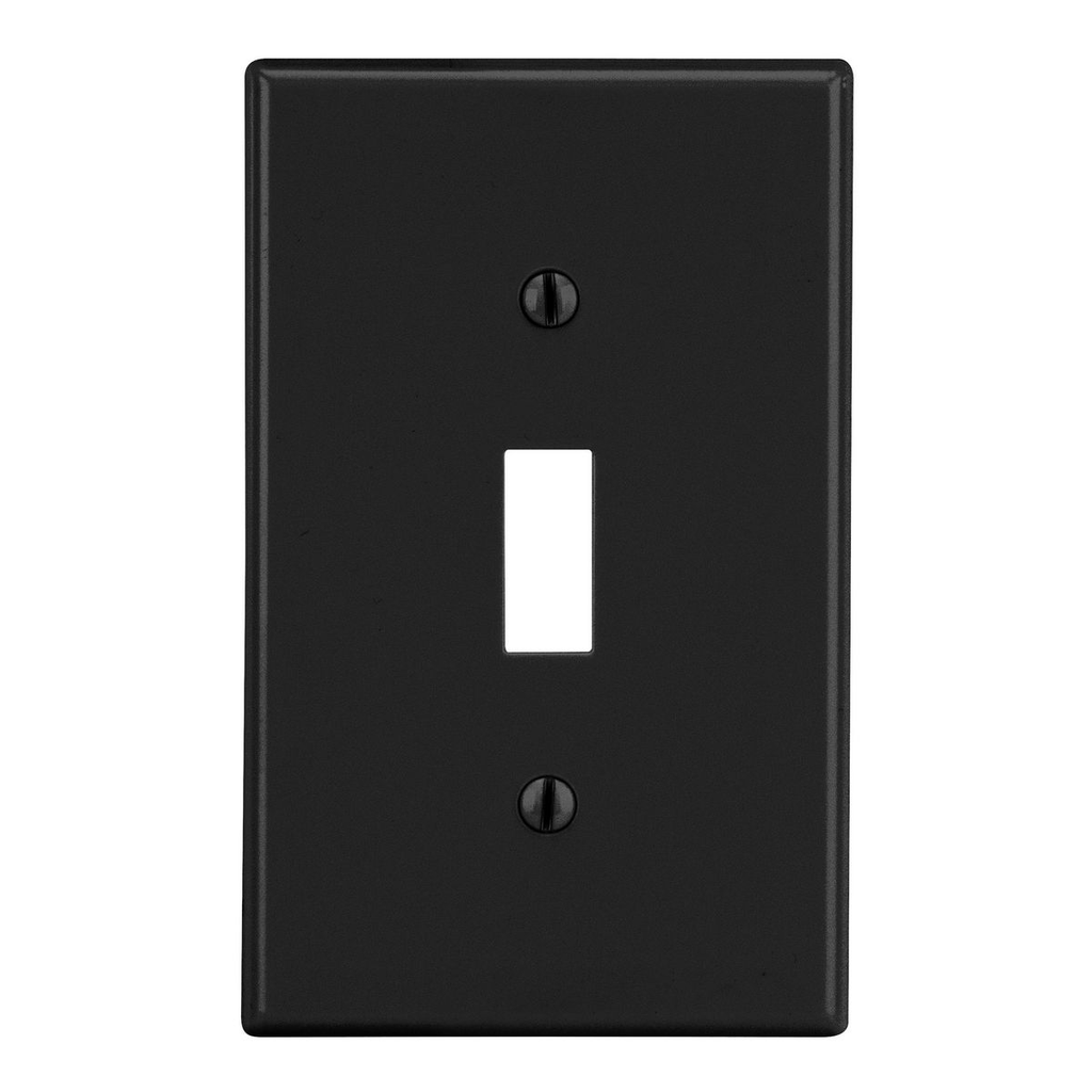 HUBBELL Hubbell Wiring Device-Kellems P1BK HWDK P1BK Wallplate, 1-G, Tog, BK