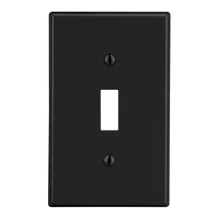HUBBELL Hubbell Wiring Device-Kellems P1BK HWDK P1BK Wallplate, 1-G, Tog, BK