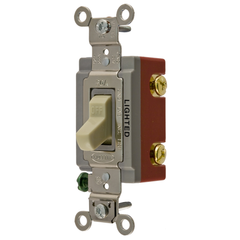 HUBBELL Hubbell HBL1221IL Toggle Switch 20 Amp 120/277 VAC 1-Pole Ivory
