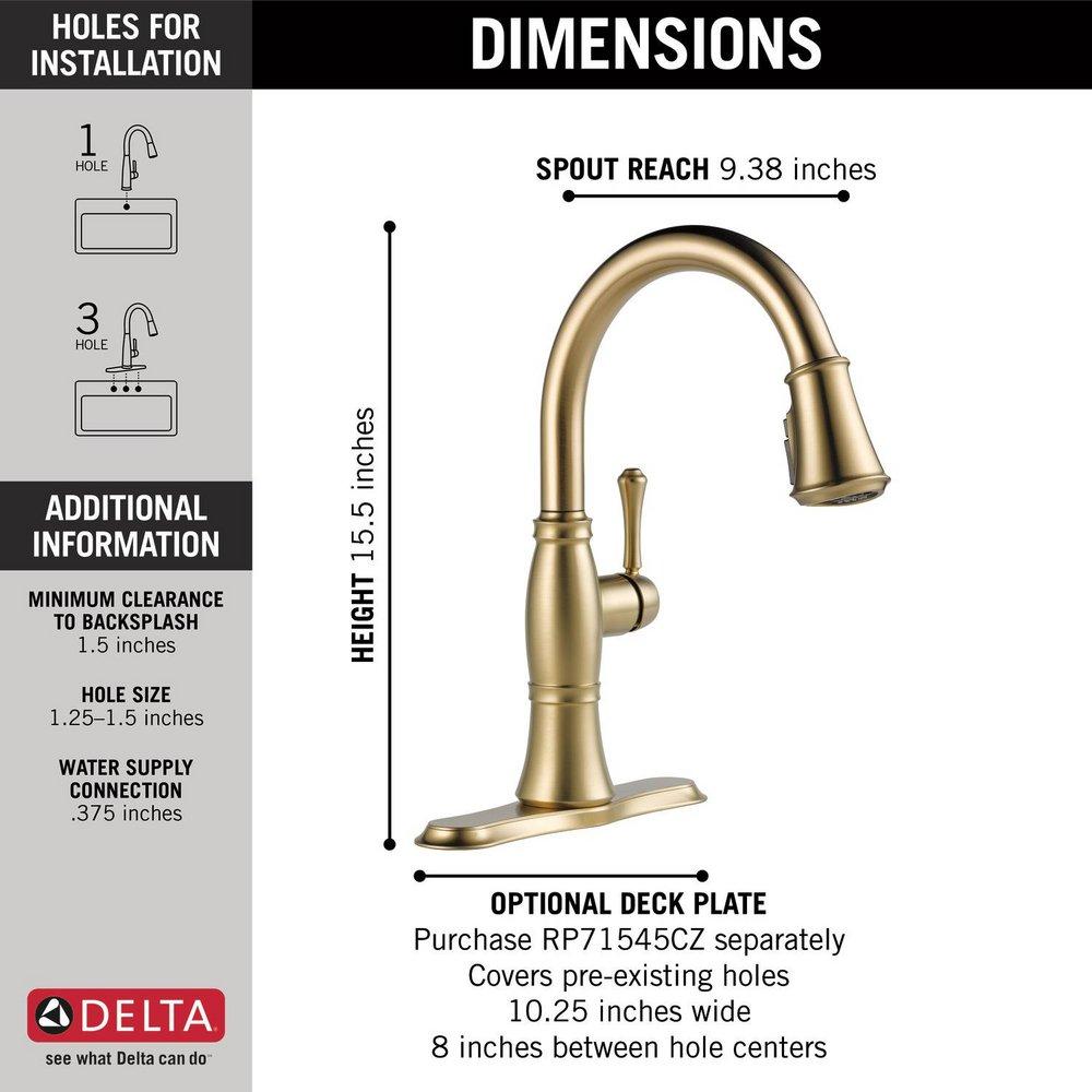 DELTA FAUCET Delta Faucet 9197-CZ-PR-DST Cassidy Single Handle Pull Down Kitchen Faucet