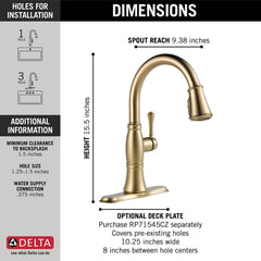 DELTA FAUCET Delta Faucet 9197-CZ-PR-DST Cassidy Single Handle Pull Down Kitchen Faucet