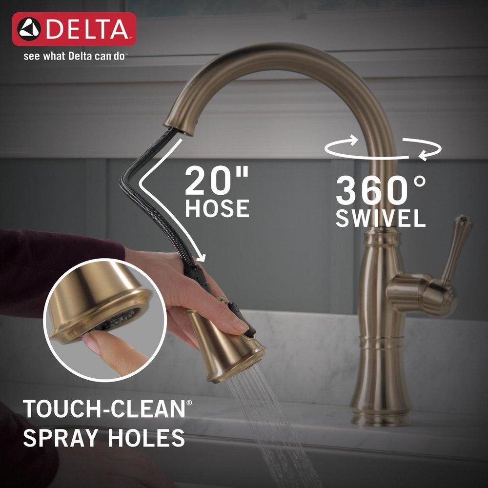 DELTA FAUCET Delta Faucet 9197-CZ-PR-DST Cassidy Single Handle Pull Down Kitchen Faucet