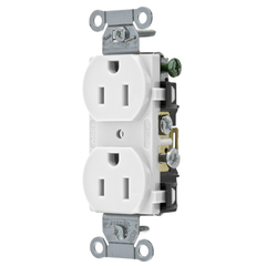 HUBBELL Hubbell CR15WHI Duplex Receptacle 15A 125V Commercial Spec Grade White