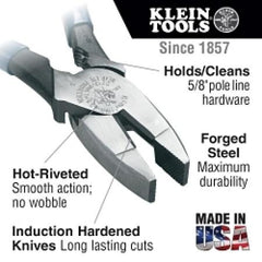 KLEIN TOOLS Klein D213-9NETH Lineman's Bolt-Thread Holding Pliers 9-inch