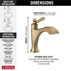 DELTA FAUCET Delta Faucet 556-CZMPU-DST Dorval Single Handle Bathroom Faucet