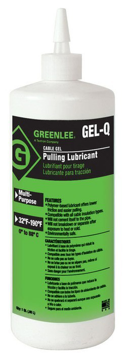 GREENLEE Greenlee GEL-Q Cable Pulling Lubricant - 1 qt Squeeze Bottle - GEL-Q