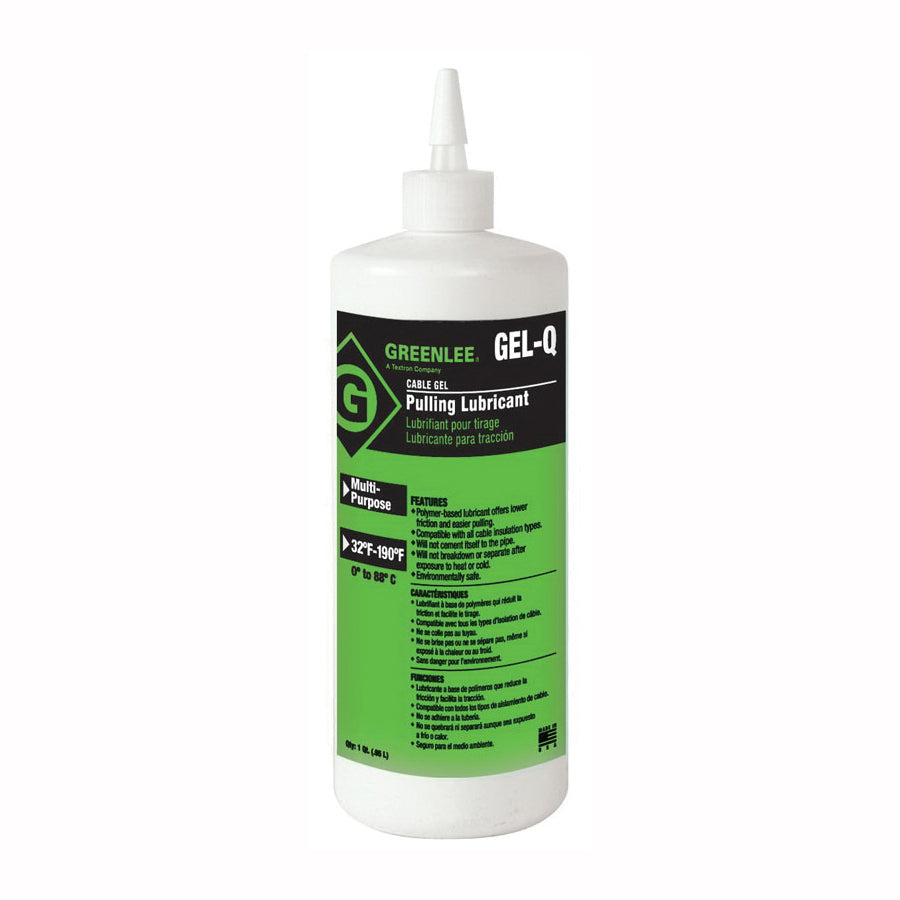 GREENLEE Greenlee GEL-Q Cable Pulling Lubricant - 1 qt Squeeze Bottle - GEL-Q