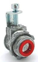 BRIDGEPORT FITTINGS Bridgeport 560-DCI2 Connector, Strap, Single Tri-Drive Screw, Zinc Die Cast, Insulated Throat, 3/8 Inch FMC 12/2 - 10/4 NM