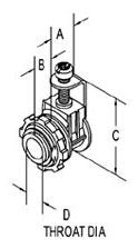 BRIDGEPORT FITTINGS Bridgeport 560-DCI2 Connector, Strap, Single Tri-Drive Screw, Zinc Die Cast, Insulated Throat, 3/8 Inch FMC 12/2 - 10/4 NM