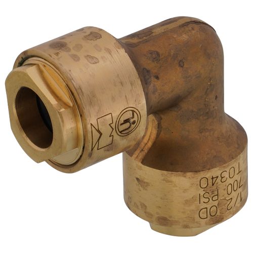MUELLER STREAMLINE Mueller Streamline ACP02717 Refrigerant Brass Push 90-Degree Elbow 1/2 inches OD