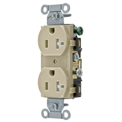 HUBBELL WIRING Hubbell Wiring Device-Kellems CR20ITR 20 Amp 125 Volt 2-Pole 3-Wire NEMA 5-20R Ivory Straight Blade Duplex Receptacle