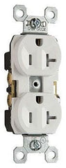 LEGRAND Pass & Seymour TR20GRY 20 Amp 125 VAC 2-Pole 3-Wire NEMA 5-20R Gray Nylon Tamper-Resistant Duplex Receptacle