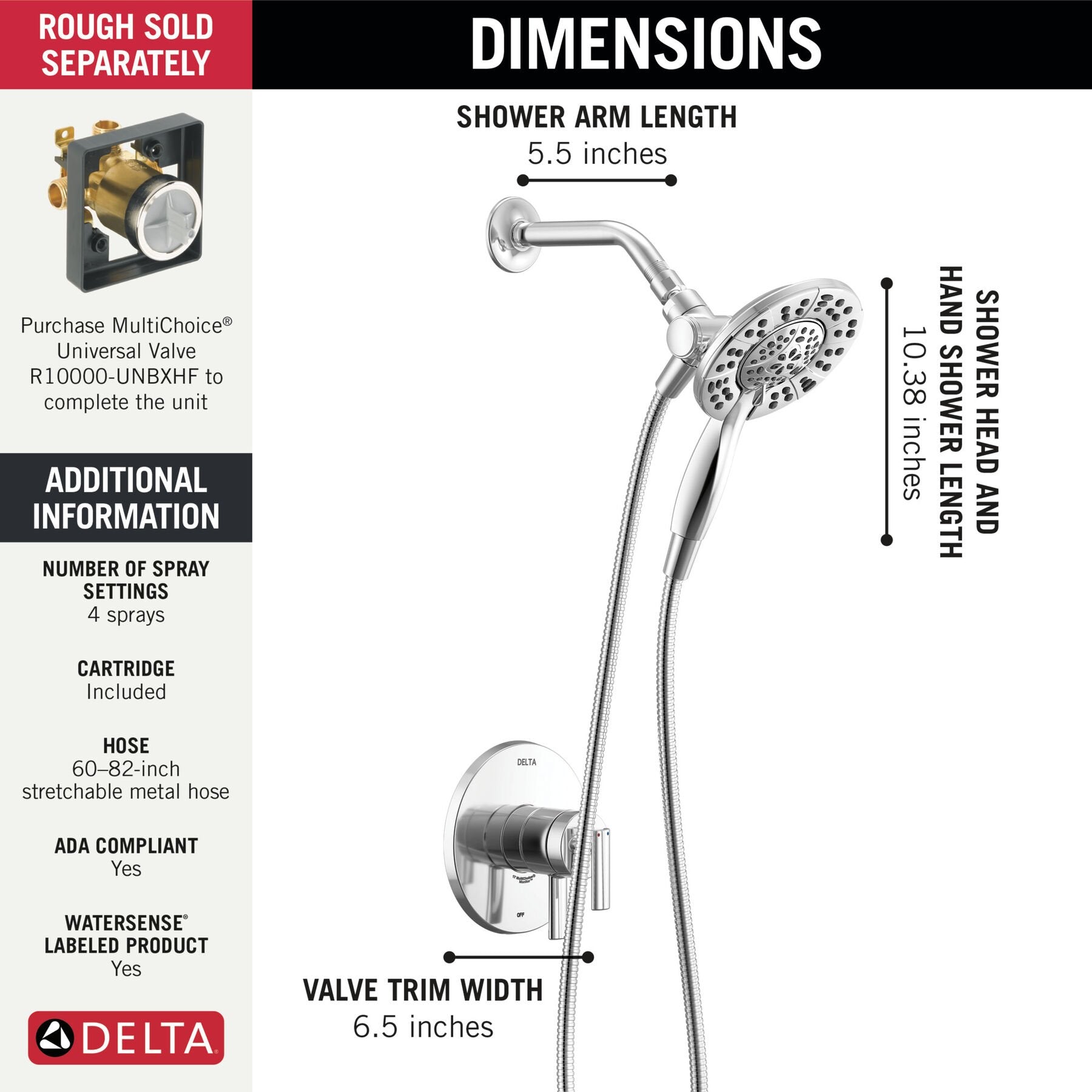 DELTA FAUCET Delta T17242-I Altado Monitor 17 Series Shower Trim with In2ition