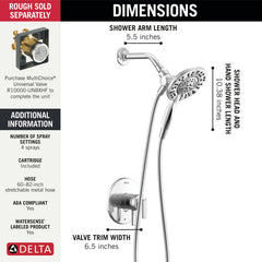 DELTA FAUCET Delta T17242-I Altado Monitor 17 Series Shower Trim with In2ition