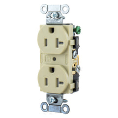 HUBBELL Hubbell BR20ITR Wiring Device-Kellems 1-Phase Duplex Grounding Tamper-Resistant Receptacle 20A 125V 5-20R