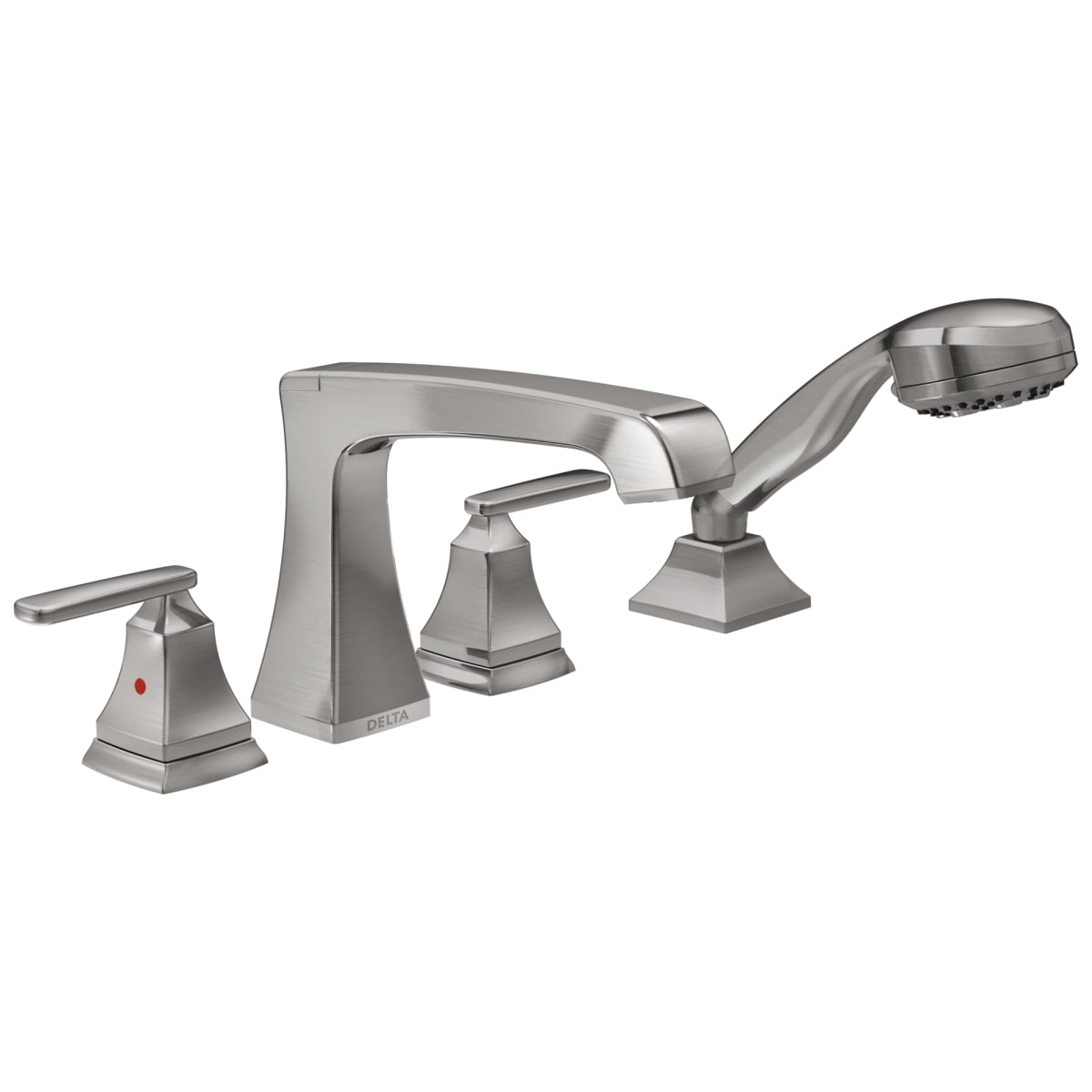 DELTA FAUCET Delta T4764-SS: Two Handle Roman Tub Trim with Hand Shower, Stainless