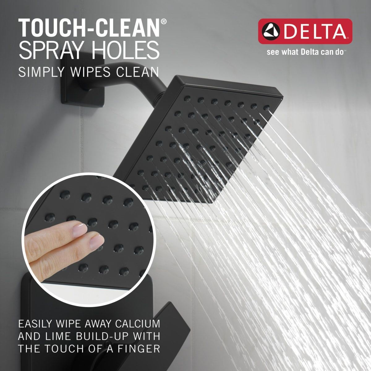 DELTA FAUCET Delta RP101846BL Modern: Square Showerhead in Matte Black