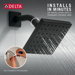 DELTA FAUCET Delta RP101846BL Modern: Square Showerhead in Matte Black