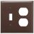 LEGRAND Pass & Seymour TP18 Combination Wallplate 2 Gang Brown
