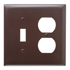 LEGRAND Pass & Seymour TP18 Combination Wallplate 2 Gang Brown
