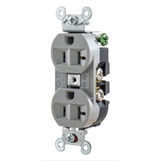 HUBBELL Hubbell Wiring Device-Kellems 5362G 1-Phase Duplex Grounding Heavy Duty Standard 125 VAC 20 A NEMA 5-20R