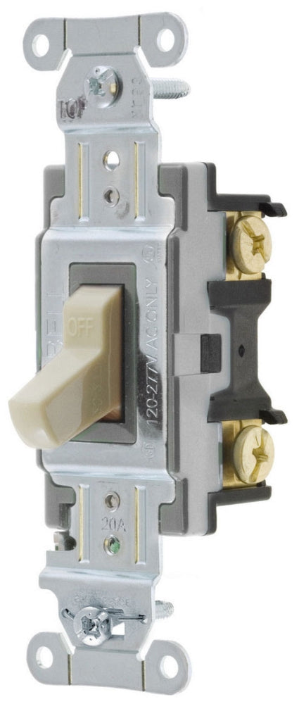 HUBBELL Hubbell CSB120I 20 Amp 120/277 VAC 1-Pole Ivory Toggle Switch