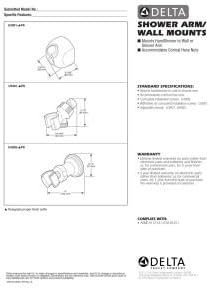 DELTA FAUCET Delta Faucet U4005-RB-PK Adjustable Wall Mount for Hand Shower