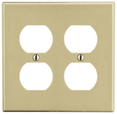 HUBBELL Hubbell Wiring Device-Kellems P82I HWDK P82I Wallplate, 2-Gang, 2) Duplex, Ivory