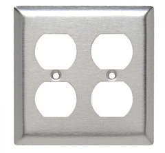 LEGRAND Pass & Seymour SL82 Standard Wall Plate 2 Gang Stainless Steel
