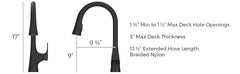 PFISTER Price Pfister GT529NRB Norden Kitchen Faucet with Pull Down Sprayer, Single Handle, High Arc