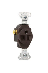LEGRAND Pass & Seymour 5251 Heavy-Duty Spec Grade Single Receptacle Side, Wire 15A 125V - Brown