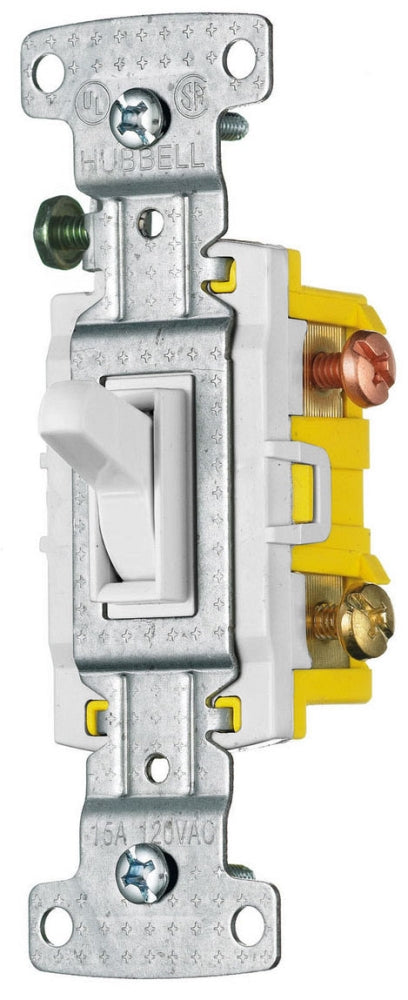 HUBBELL WIRING Hubbell Wiring Device-Kellems RS315W AC Switch 15A 120V Toggle Switch White