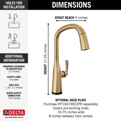 DELTA FAUCET Delta 9176TV-CZ-PR-DST Stryke VoiceIQ Touchless Kitchen Faucet