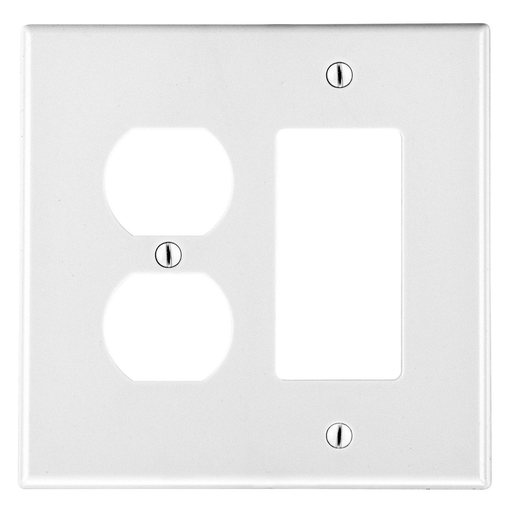 HUBBELL Hubbell Wiring Device-Kellems PJ826W Wallplate Mid Size 2-Gang White