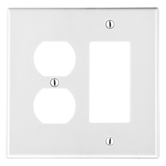 HUBBELL Hubbell Wiring Device-Kellems PJ826W Wallplate Mid Size 2-Gang White