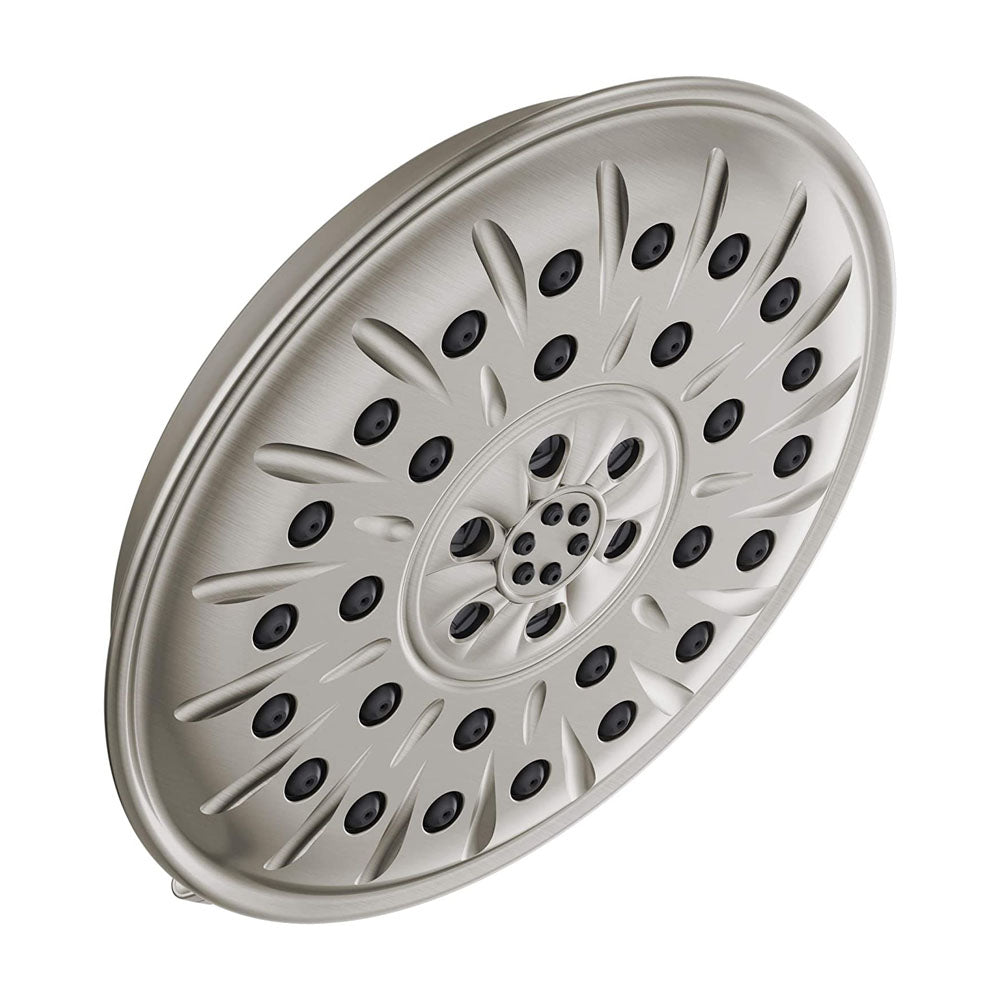 DELTA FAUCET Delta 52487 Showerhead Universal Showering Components 3 Function Round with H2Okinetic Technology 8-1/4 Inch 1.75 Gallons per Minute