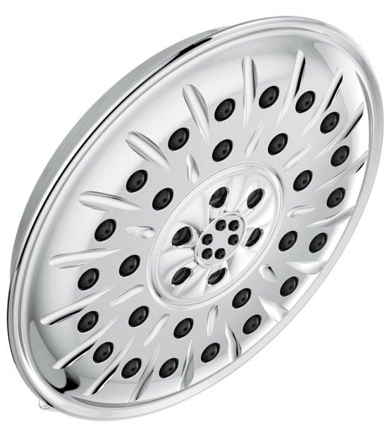DELTA FAUCET Delta 52487 Showerhead Universal Showering Components 3 Function Round with H2Okinetic Technology 8-1/4 Inch 1.75 Gallons per Minute