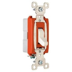 LEGRAND Pass & Seymour PS20AC1W Toggle Type Thermoplastic Polycarbonate Toggle Glass-Reinforced